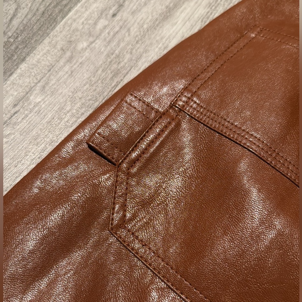 A.L.C. Brown Vegan Leather Midi Skirt - Picture 15 of 16